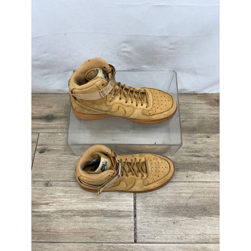 Nike Air Force 1 High Top Shoes Kids 6.5Y Wheat Gum Sole Casual Sneakers - Picture 10 of 10